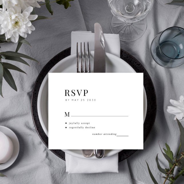 Budget simple typography minimal wedding RSVP card (Creator Uploaded)