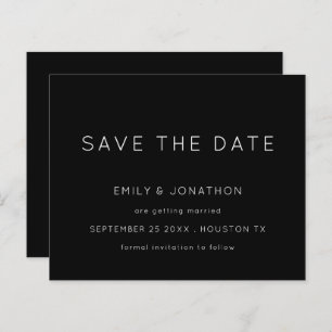 Budget Simple Typography White Black Save The Date
