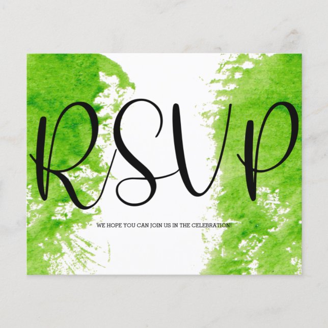 Budget Simple Watercolor RSVP card. Flyer (Front)