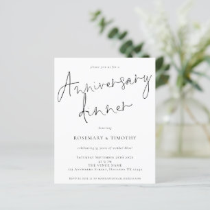 Budget Simple Wedding Anniversary Dinner Invite