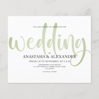 Budget Simple wedding invitation. Flyer