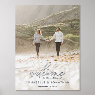 Budget simple wedding photo welcome eucalyptus foil prints