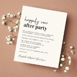 Budget Simple Wedding Reception Cream Invitation<br><div class="desc">Simple budget-friendly light cream wedding announcement and reception invitation. The front features "Happily Ever After Party" in a mix of a contemporary script and bold modern typography. Personalise your message and invitation in more detail and add your names in a signature-like script. This budget semi-gloss paper is similar in weight...</div>