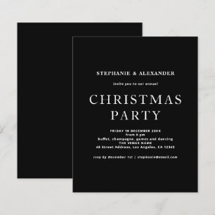 Budget Simple White Black Christmas Party