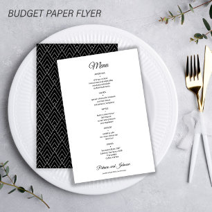 Budget simple white elegant wedding menu
