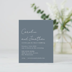 Budget Slate Typewriter Script Wedding Invite