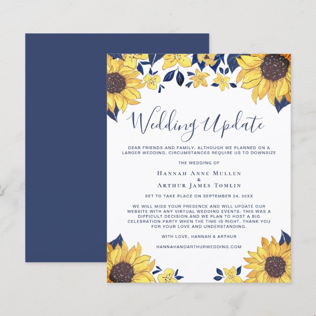 Budget Smaller Wedding Update Sunflower Floral (Front/Back)