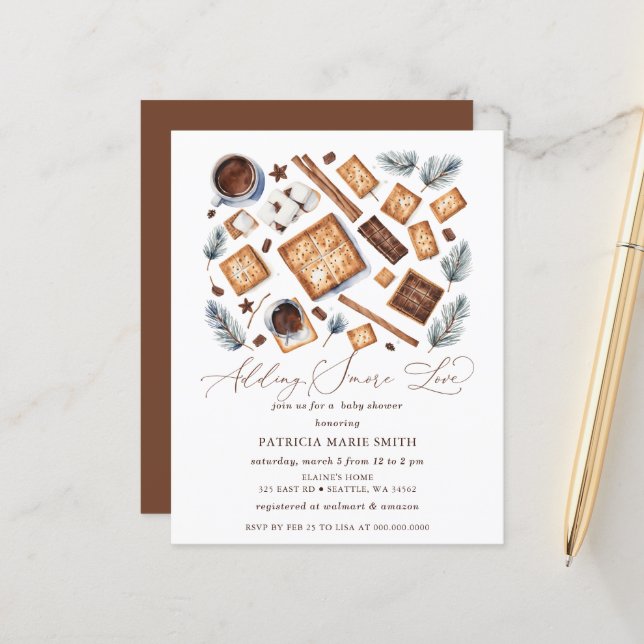 Budget S'More Love Gender Neutral Baby Shower (Front/Back In Situ)