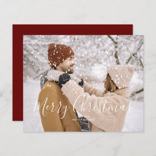 BUDGET Snow Overlay Photo Christmas Card