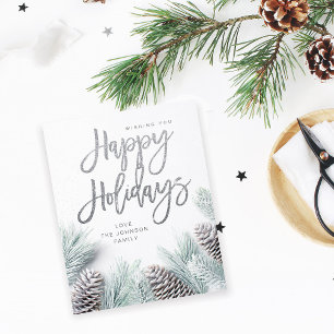 Budget Snow Pine & Leaf Happy Holidays Flyer