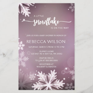 Budget Snowflake is On the Way Girl Baby Shower