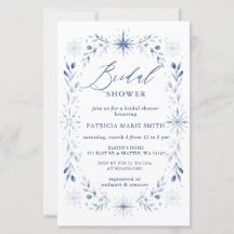 Budget Snowflakes Blue Winter Bridal Shower
