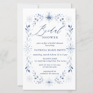 Budget Snowflakes Blue Winter Bridal Shower