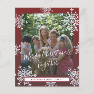 Budget snowflakes photo Christmas red holiday card