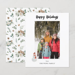 Budget Snowman Happy Holidays Photo Vertical