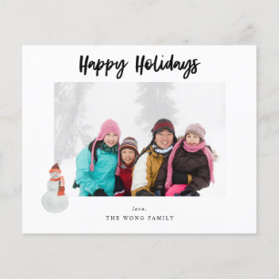 Budget Snowman Happy Holidays Photo - White BK Flyer