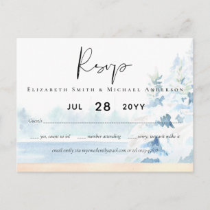 BUDGET Snowy Mountains Winter Lake Trees Postcard