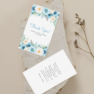Budget Soft Blue Floral Baby Shower Thank You Card
