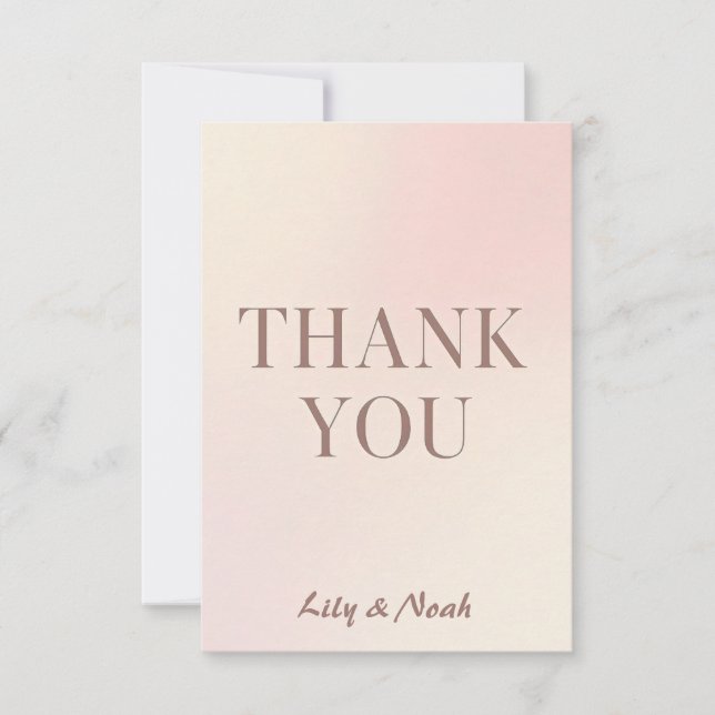 budget soft pastel wedding thank you  (Front)