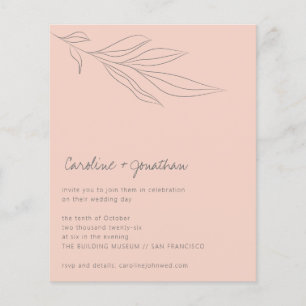Budget Soft Pink Boho Botanical Wedding Invitation