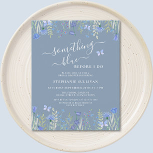 Budget Something Blue Bridal Shower Blue Invite