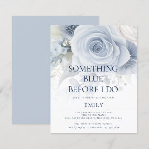 Budget Something Blue Floral Bridal Shower Invite