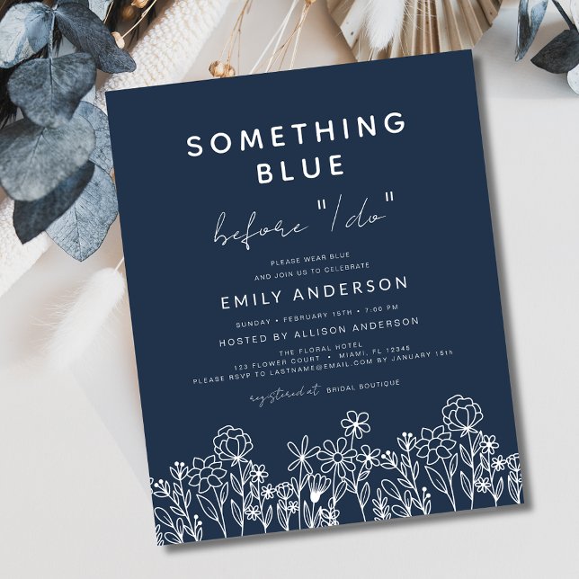 Budget Something Blue Wildflower Bridal Shower Flyer (Creator Uploaded)