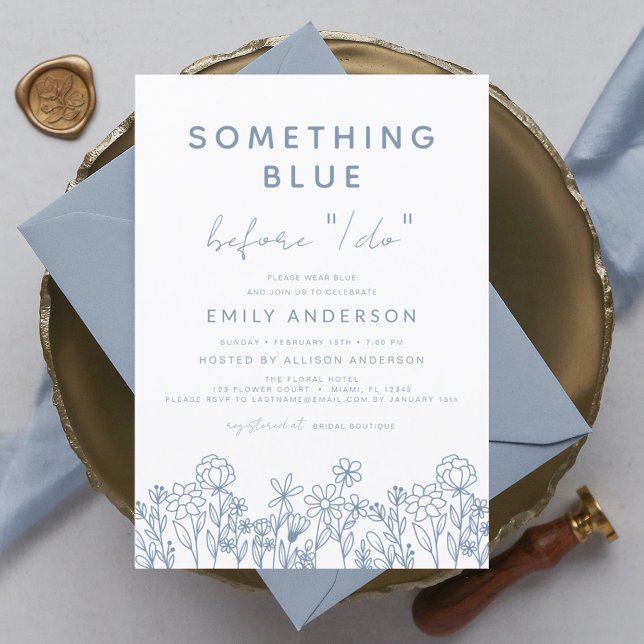 Budget Something Blue Wildflower Bridal Shower Flyer (Creator Uploaded)