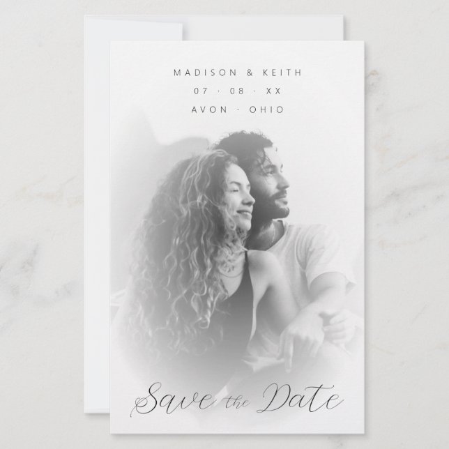 Budget Sophisticated B&W Minimalist Photo Wedding (Front)