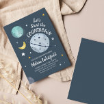 Budget Space Outer Moon Baby Shower Invitation<br><div class="desc">This cute and nerdy baby shower budget invitation is great for organising an outer space theme party for the mum-to-be. 

Add the details to the card by clicking on the "Personalise" button above.</div>
