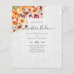 BUDGET Spanish BODA Fall Flowers Orange Burgundy
