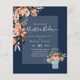 BUDGET Spanish BODA Fall Flowers Orange Flyer