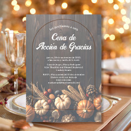 Budget Spanish Pumpkins Brown Thanksgiving Dinner Invitation