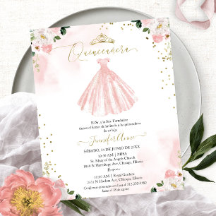 Budget Spanish Quinceanera Invitation Floral