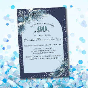 Budget Spanish Winter Florals 60th Birthday Party Invitation
