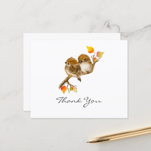 Budget Sparrows Bird All Occasion Thank You Card (Front/Back In Situ)