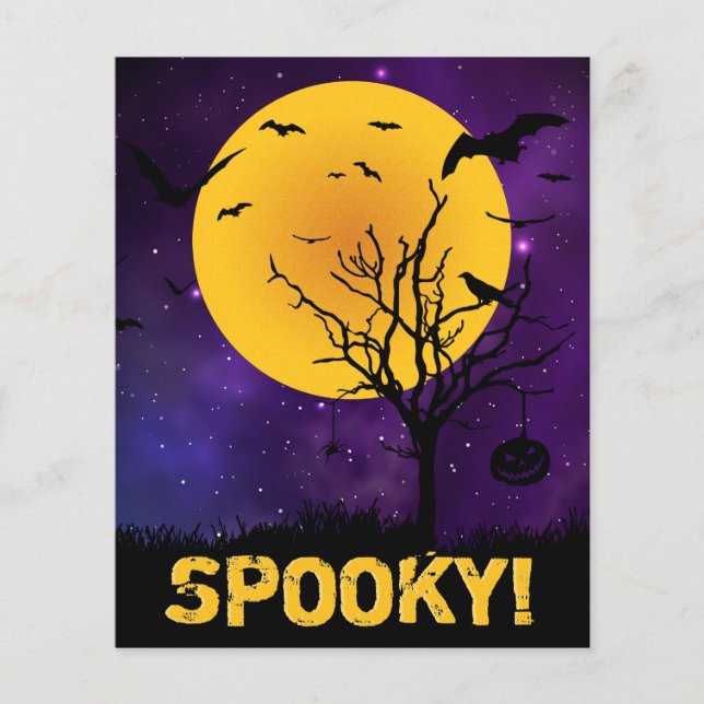 BUDGET Spooky Moon Halloween Card (Front)