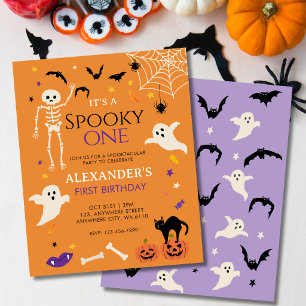 Budget Spooky One 1st Halloween Birthday Orange