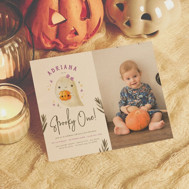 Budget Spooky One Girl Halloween Birthday Photo (Creator Uploaded)