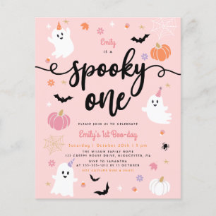 Budget Spooky One Halloween Pink Ghost 1 Birthday