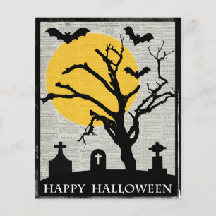BUDGET Spooky Tree and Tombstone Halloween Card