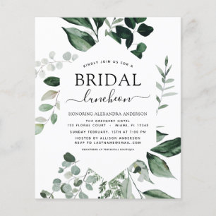Budget Spring Bridal Shower Luncheon Greenery Flyer