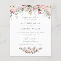 Budget Spring Floral Wedding Invitation