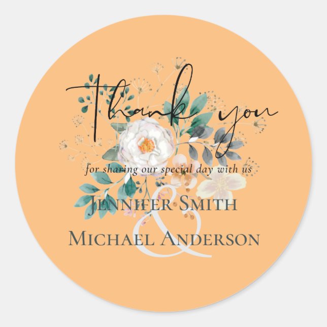 BUDGET Spring Wildflowers Barn Garden Wedding Classic Round Sticker (Front)