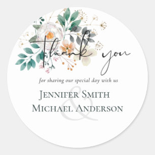 BUDGET Spring Wildflowers Barn Garden Wedding Classic Round Sticker