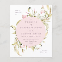 Budget Spring Wildflowers Watercolor Round Wedding