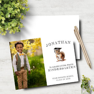 Budget Squirrel Kindergarten Grad Announcement