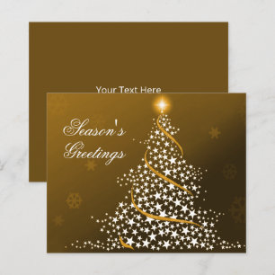 Budget Starry Christmas Tree Gold Holiday Card