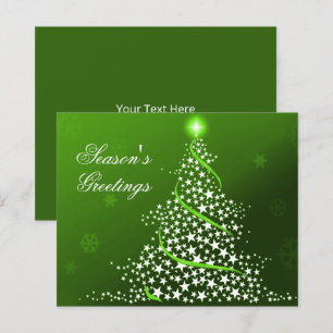 Budget Starry Christmas Tree Green Holiday Card
