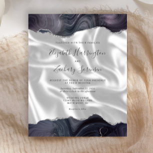 Budget Storm Grey Silver Agate White Silk Wedding
